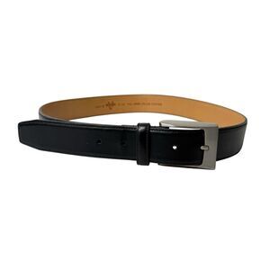Men's Wearhouse Belt Mens 36/90 Black Full Grain Italian Leather Classic Preppy